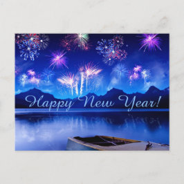 De Festividades cartão postal feliz ano novo azul bonito