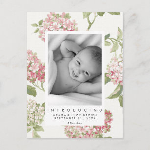 De Festividades cartão postal floral cor-de-rosa-bebê