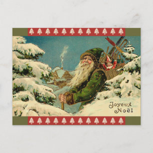 De Festividades Cartão postal francês para Papais noeis Vintage