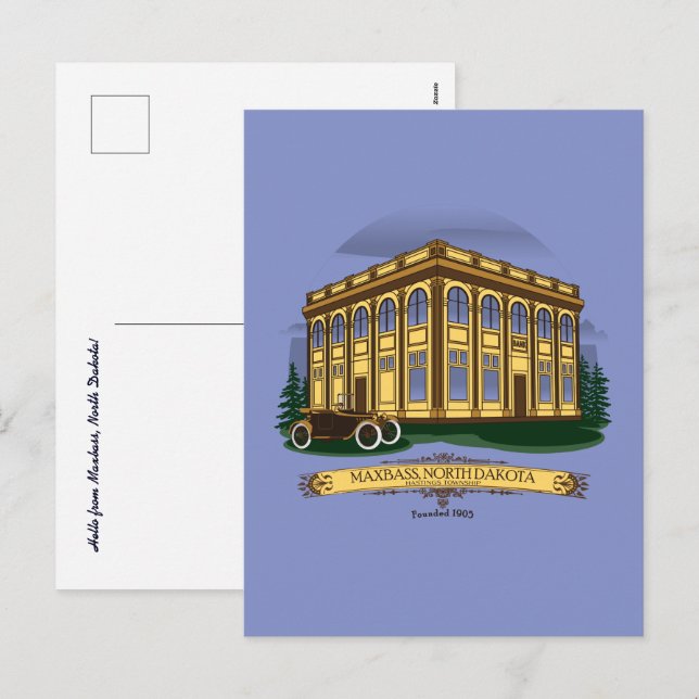 De Festividades Cartão postal histórico da Praça da Cidade Maxbass (Frente/Verso)