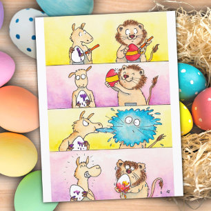 De Festividades Cartão postal Llama VS Lion Easter 2 por N. Janes