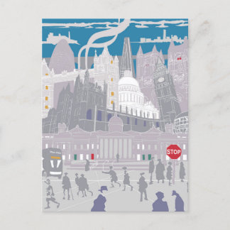 De Festividades Cartão postal Londres Skyline Illustration Trabalh