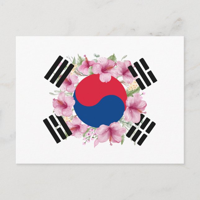 De Festividades Cartão postal Mugunghwa, Bandeira da Coreia do Sul (Frente)