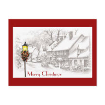 Cartão postal natalino Vintage ChristmasTown