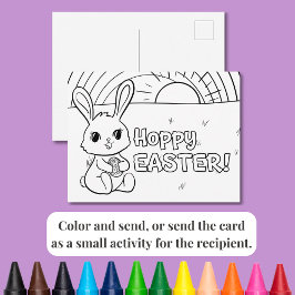 De Festividades Cartão postal para colorir Coelho da Páscoa Alegre