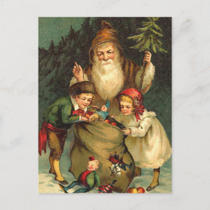 De Festividades Cartão postal para Papais noeis alemães Vintage