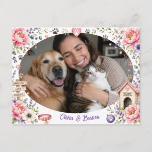 De Festividades Cartão Postal Personalizado com Foto e Nome da Mãe