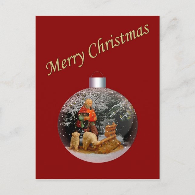 De Festividades Cartão postal personalizável da cena natalícia (Frente)