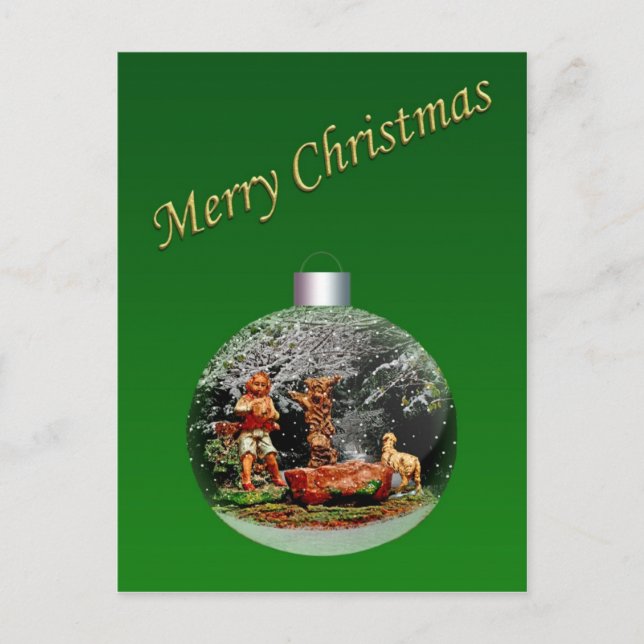De Festividades Cartão postal personalizável da cena natalícia (Frente)