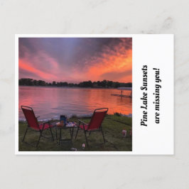 De Festividades Cartão postal Pine Lake Sunset