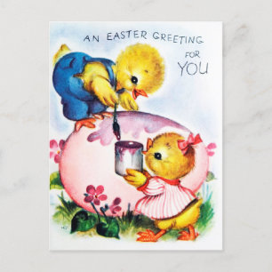De Festividades Cartão postal retro vintage da Páscoa