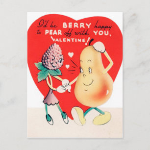 De Festividades Cartão postal Retro Vintage Namorados Berry e Pea