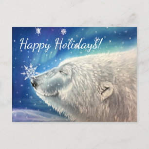 De Festividades Cartão postal Snowflakes do Urso Polar
