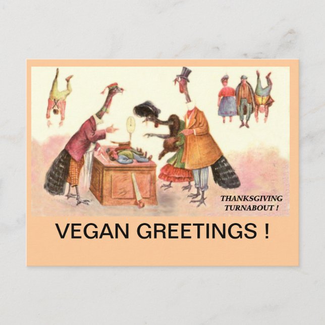 De Festividades Cartão postal VEGAN THANKSGIVING (Frente)