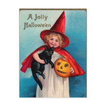 Cartão postal Vintage Halloween brupkin Holiday