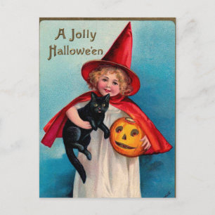 De Festividades Cartão postal Vintage Halloween brupkin Holiday