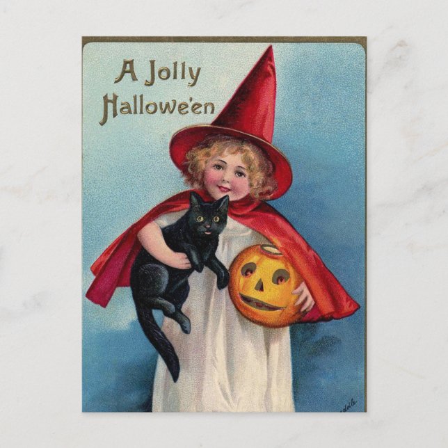 De Festividades Cartão postal Vintage Halloween brupkin Holiday (Frente)