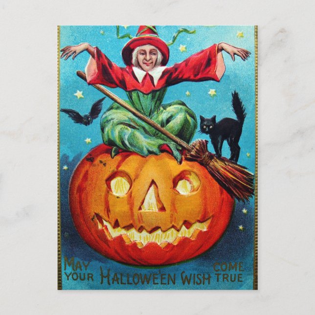 De Festividades Cartão postal Vintage Halloween brupkin Holiday (Frente)