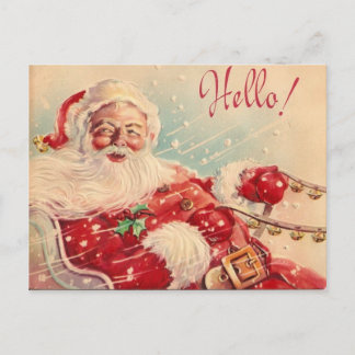 De Festividades Cartão postal Vintage Retro Santa Claus