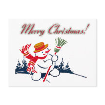 Cartão postal Vintage Snowman