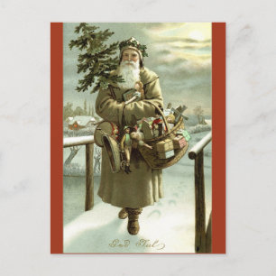 De Festividades Cartão postal Vintage sueco Santa Claus