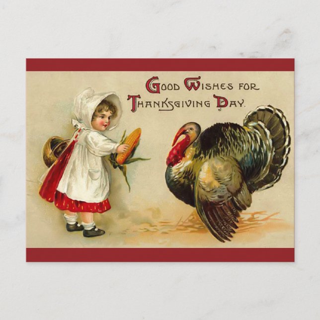 De Festividades Cartão postal Vintage Thankaction (Frente)