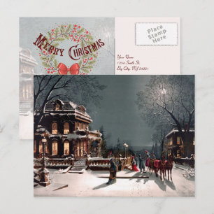 De Festividades Cartão postal vitoriano do partido vitoriano