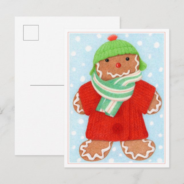 De Festividades Cartão postal WOOLIE GINGERBREAD (Frente/Verso)