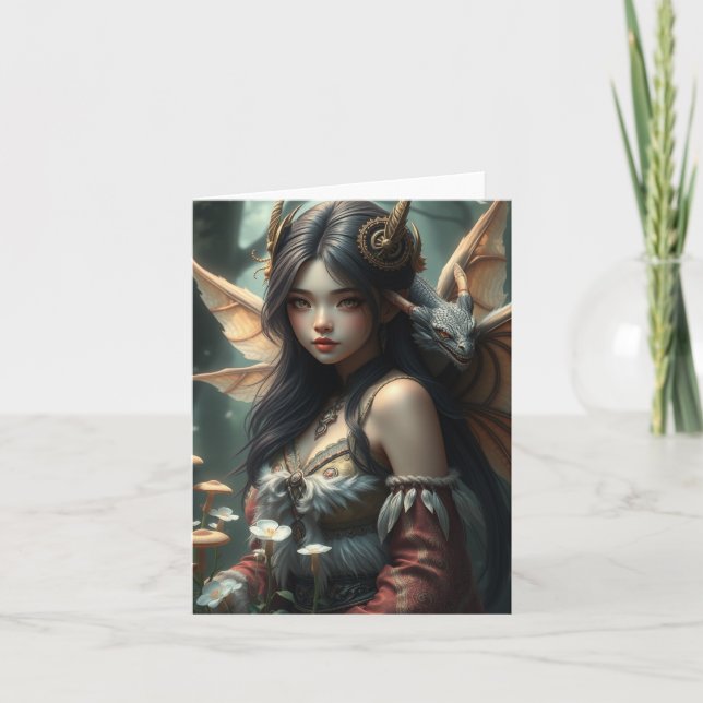 De Festividades Cartão Retrato Látea Belo Dragão (Frente)