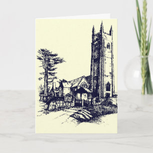 De Festividades Cartão Retro Igreja Inglês Antigo