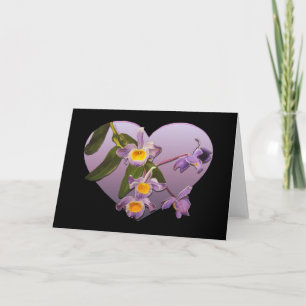 De Festividades Cartão roxo do dia dos namorados das orquídeas