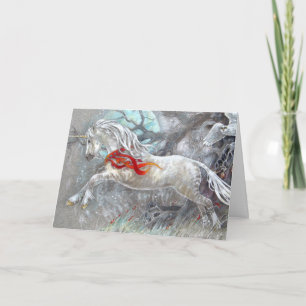 De Festividades Cartão Saudável - Unicorn Snowy Owl