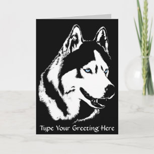 De Festividades Cartão Siberian Husky / Cartão Malamute do Alasc