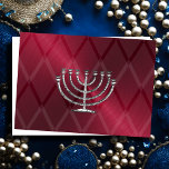 De Festividades Cartão Silver Menorah Hanukkah<br><div class="desc">Itens temáticos de feriado projetados por Umua. Impresso e enviado pela Zazzle ou suas afiliadas.</div>