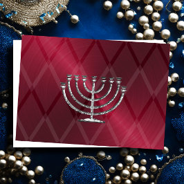 De Festividades Cartão Silver Menorah Hanukkah