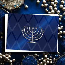De Festividades Cartão Silver Menorah Hanukkah