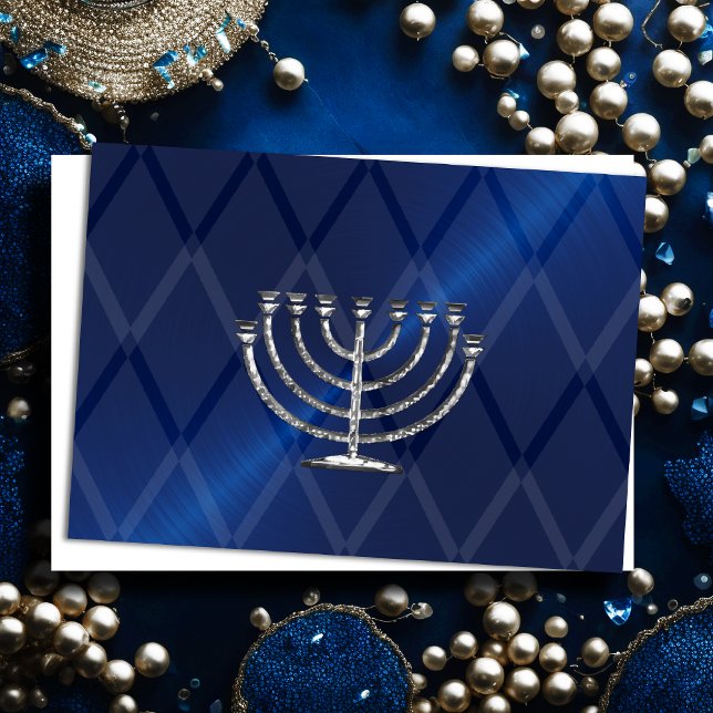 De Festividades Cartão Silver Menorah Hanukkah (Criador carregado)