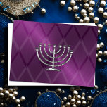 De Festividades Cartão Silver Menorah Hanukkah<br><div class="desc">Itens temáticos de feriado projetados por Umua. Impresso e enviado pela Zazzle ou suas afiliadas.</div>