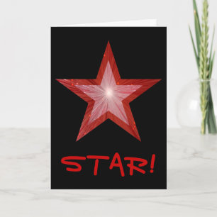 De Festividades Cartão 'STAR' da Estrela Vermelha preto na vertica