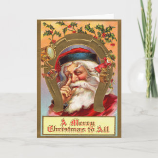 De Festividades Cartão Vintage Santa Claus