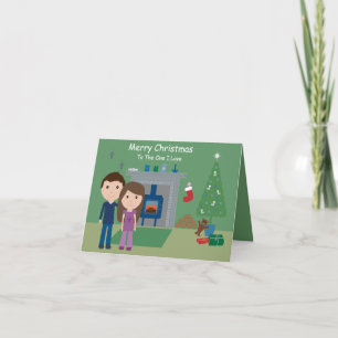 De Festividades Casal Bonito Feliz Natal Para O Que Eu Amo Cartão