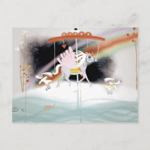 De Festividades Cavalo Pegasus carrossel berçário Cartão postal