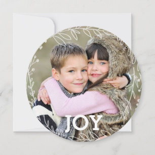 De Festividades Cereja Cartão com fotos Laurel Wreath Holiday