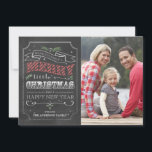 De Festividades Chalkboard Felry Christmas - cartão com fotos<br><div class="desc">Chalkboard 7x5 Feliz Natal - cartão com fotos. Personalizável. Parte de uma coleção de Natal.</div>