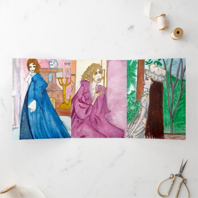 De Festividades Com Dobra Tripla Cartão Shadows nº 3 (Dentro)