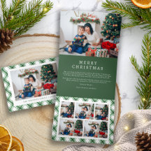 Cartão Tri-fold Natal Verde