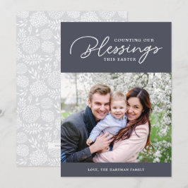 De Festividades Contando nossas Bênçãos | Cartão com fotos páscoa