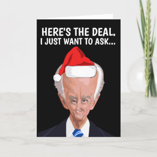 DE FESTIVIDADES CREEPY JOE BIDEN SNIFF CHRISTMAS GREETING CARTÃO