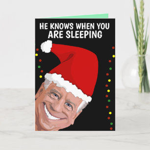 DE FESTIVIDADES CREEPY JOE BIDEN SNIFF CHRISTMAS GREETING CARTÃO