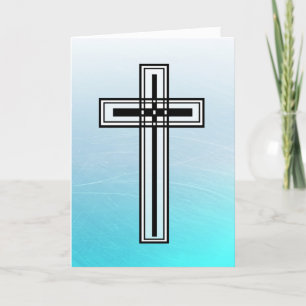 De Festividades Cruz da páscoa azul e cartão religiosos das